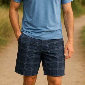 Tommy Bahama Navy Plaid Seersucker Shorts - Size 38